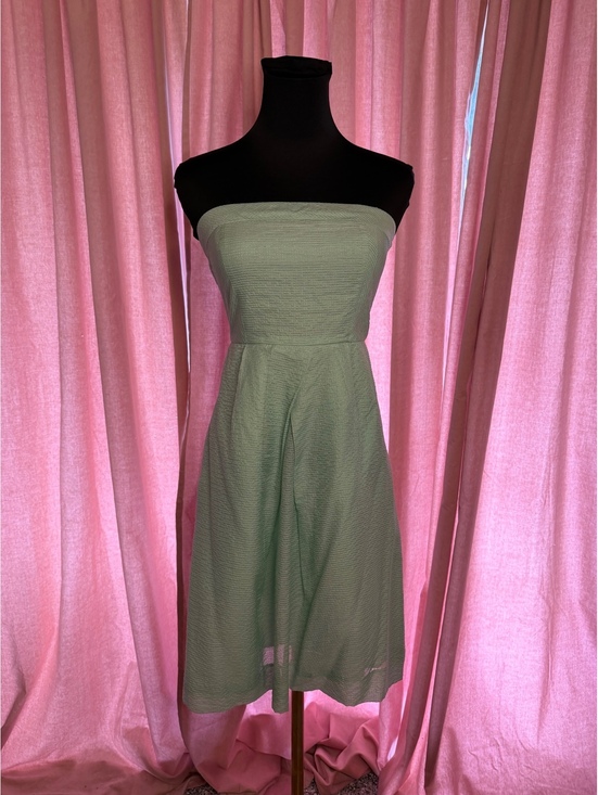 J. Crew Dresses & Skirts - J.Crew Strapless Light Green Silk Cotton Dress Size 2
